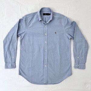 Ralph Lauren Men’s Button-Up Shirt, Light Blue Pinpoint, Size Medium